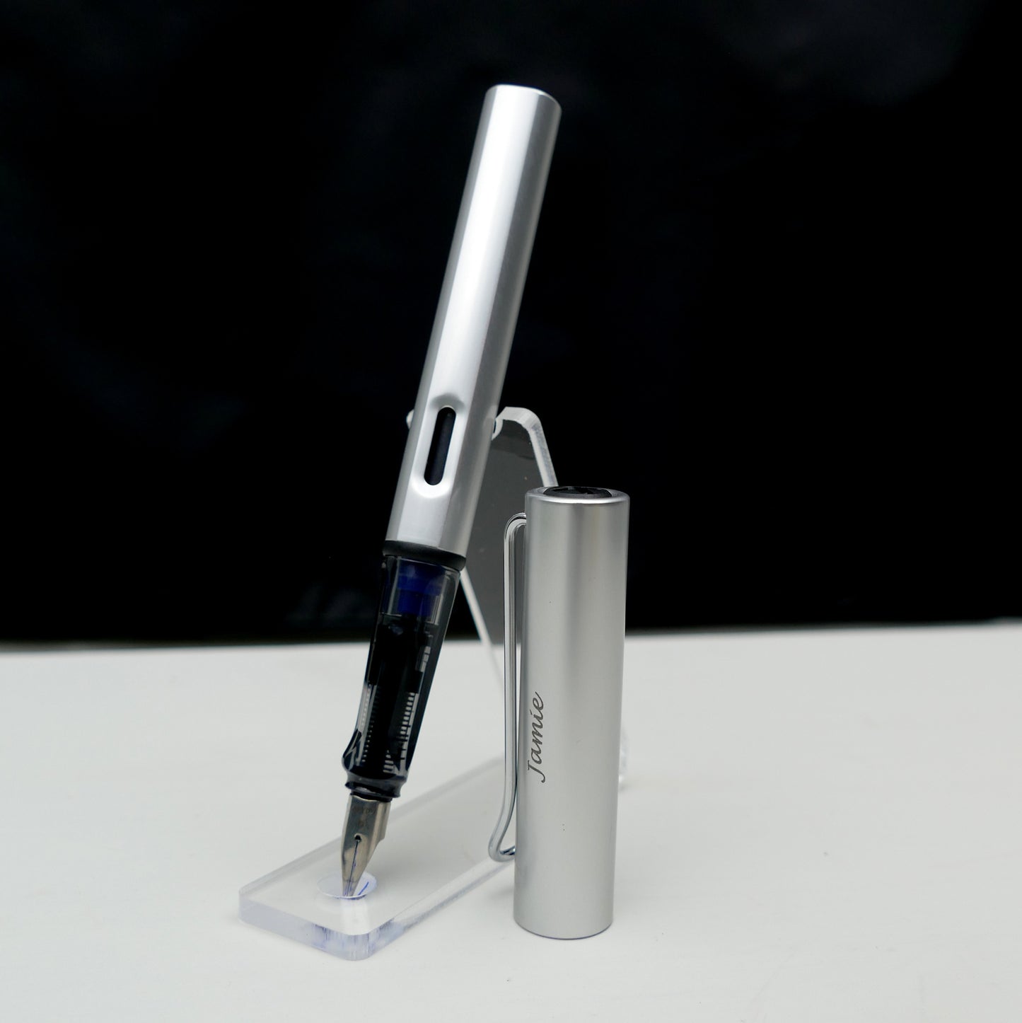 Füllhalter AL-star 025 White Silver inkl. Laser-Gravur