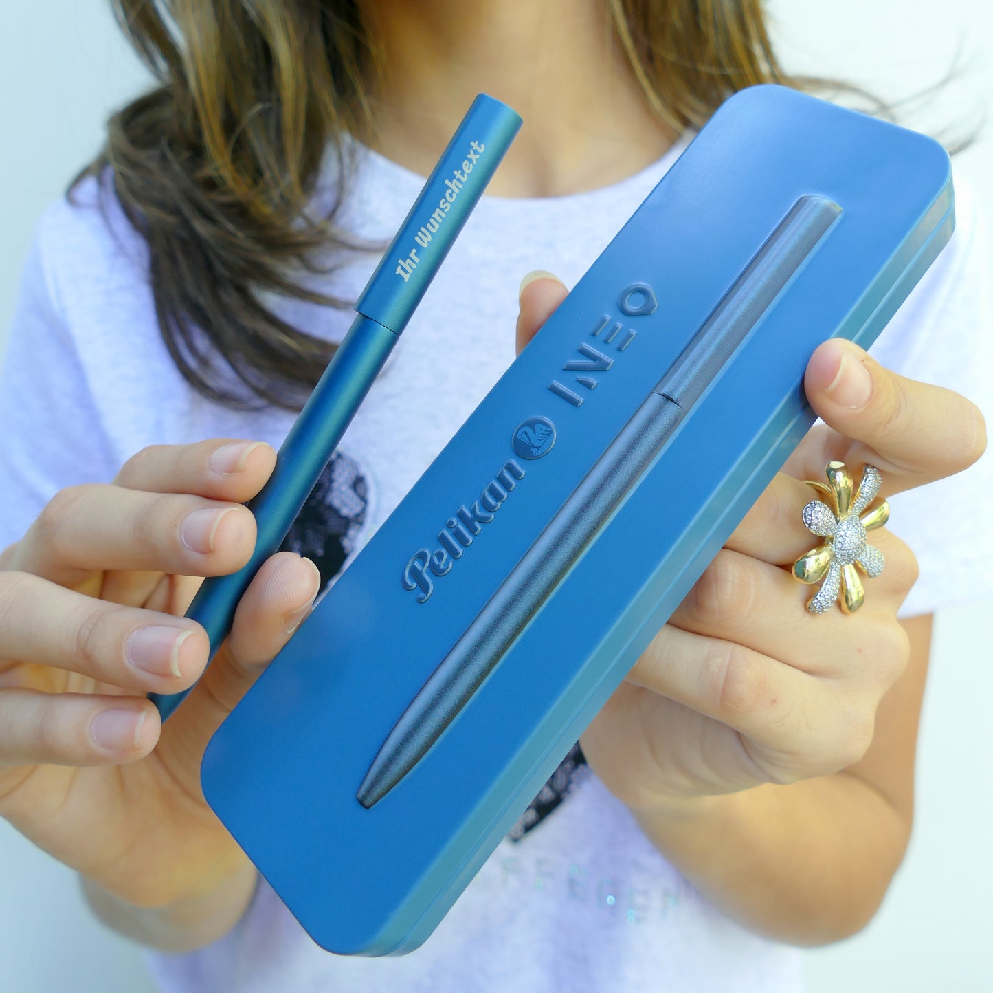 Kugelschreiber Ineo® Elements K6 Ocean Blue inkl. Laser-Gravur