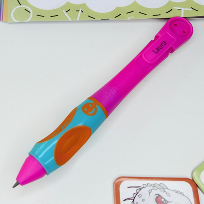 Bleistift griffix® B2LP Lovely Pink mit Laser-Gravur